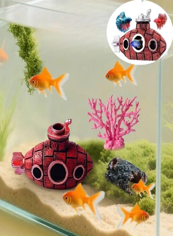 VAYINATO® 1 Pcs Vintage Resin Submarine Wreck (Random Color) Aquarium Decoration - Rustic Sunken Ship Decor with Realistic Textures & Multiple Openings for Fish Hiding, Durable Non-Toxic Resin - Image 5